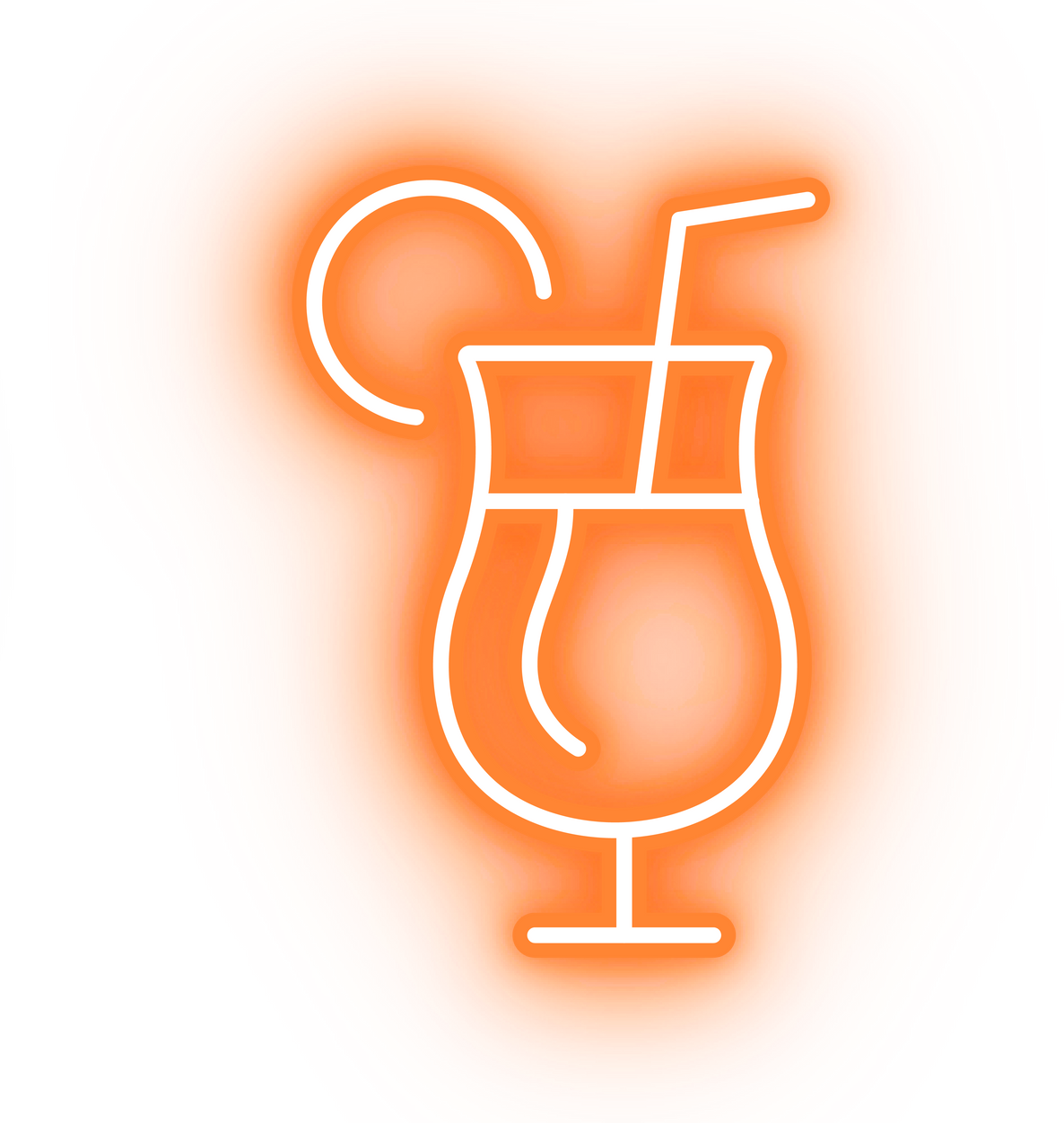 Neon orange drink icon