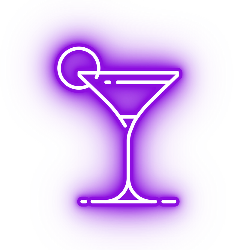 Neon purple cocktail icon